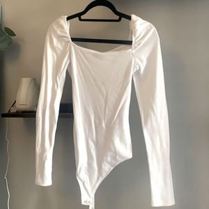 A&F capped long sleeve bodysuit